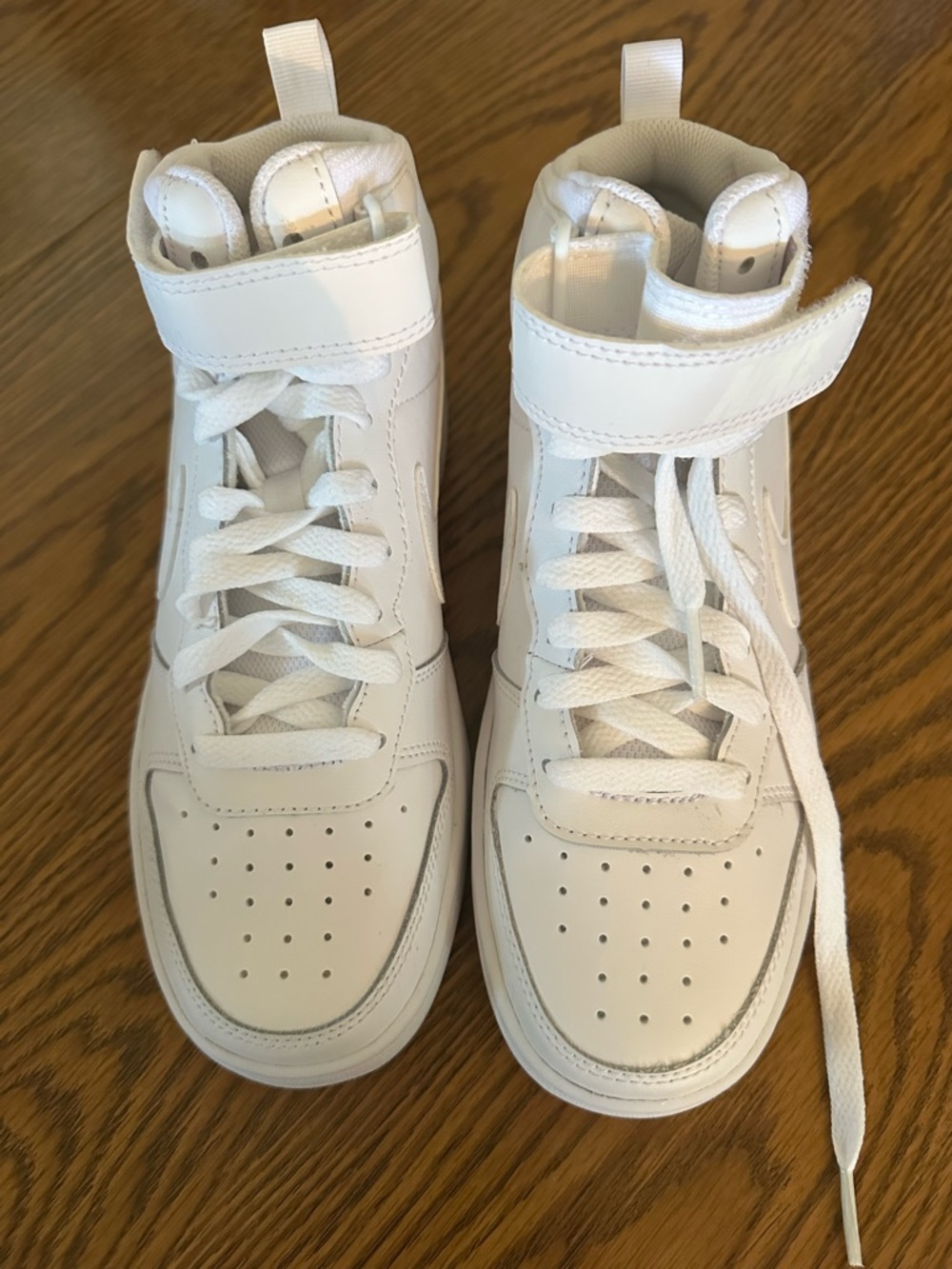 Nike White High-Top Sneakers with Ankle Strap